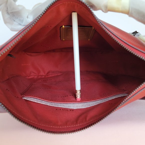 COACH Chaise Colorblocked Pebbled Leather Crossbody- Brick Red Multi-color ⭐ - Picture 13 of 16